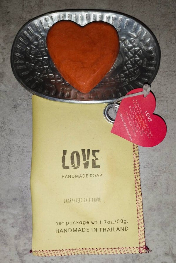 Fairtrade Hart zeep. (exclusief schaaltje)