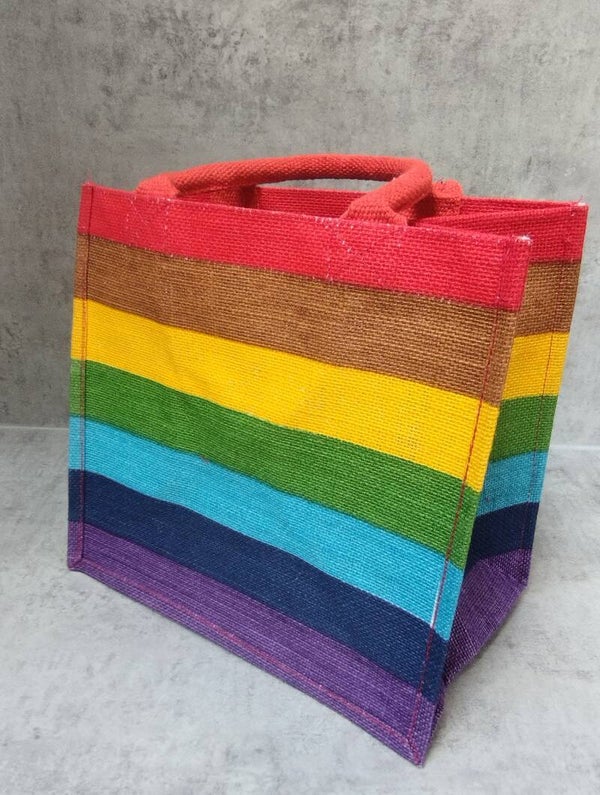 Fairtrade jute tas Regenboog.