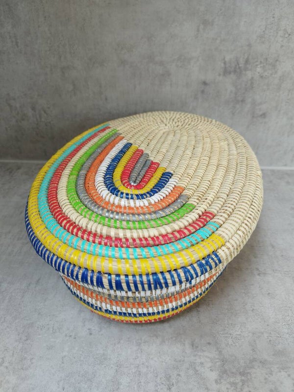 Fairtrade ovale mand met deksel.