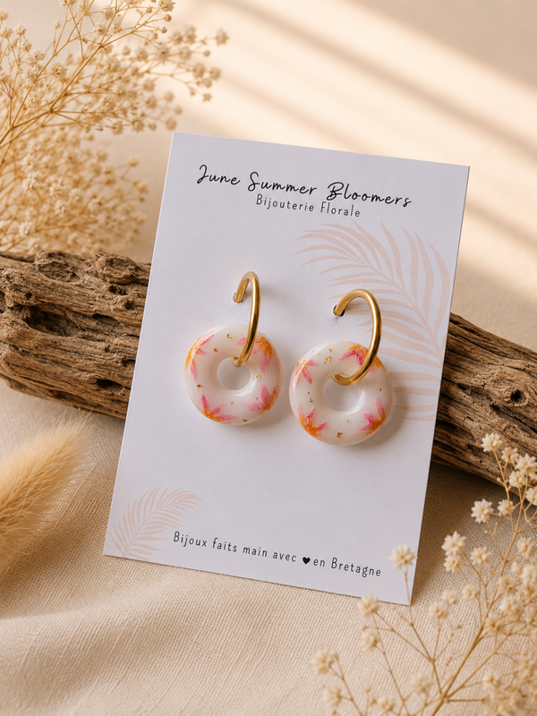 Boucles d'oreilles Rosé d'été