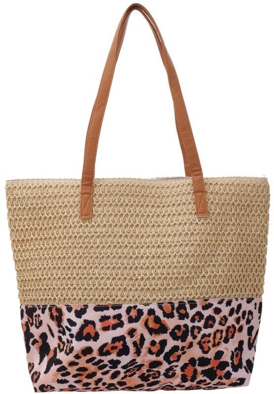 Strandtas Luipaard print