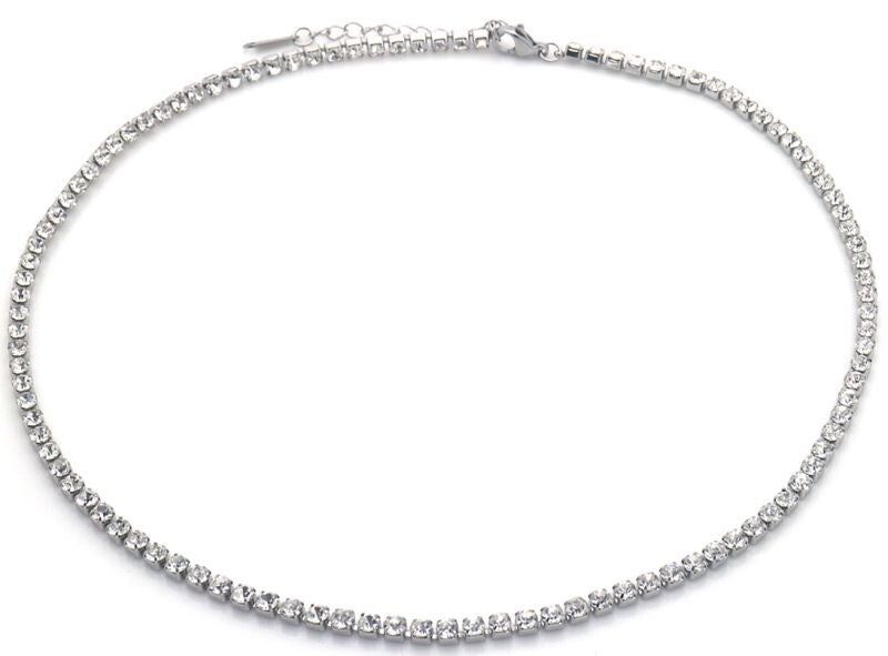 Diamond Glow ketting Zilver