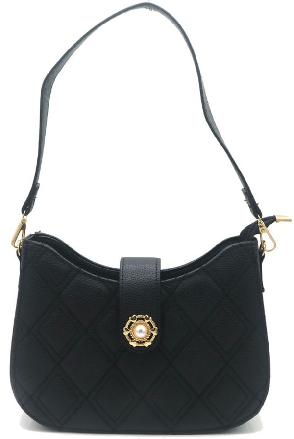 Gold Accent Chic Zwarte schoudertas