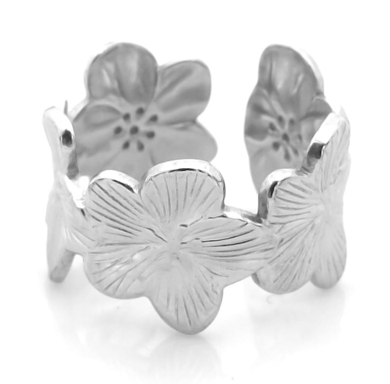 Flower ring Zilver