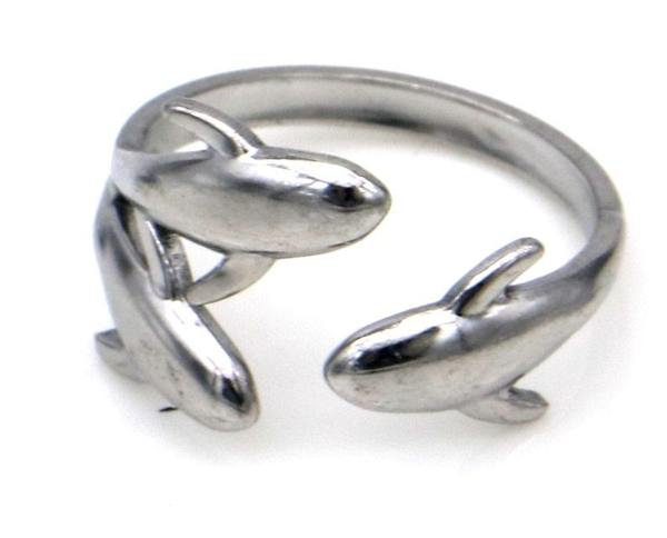 Dolphin ring Zilver