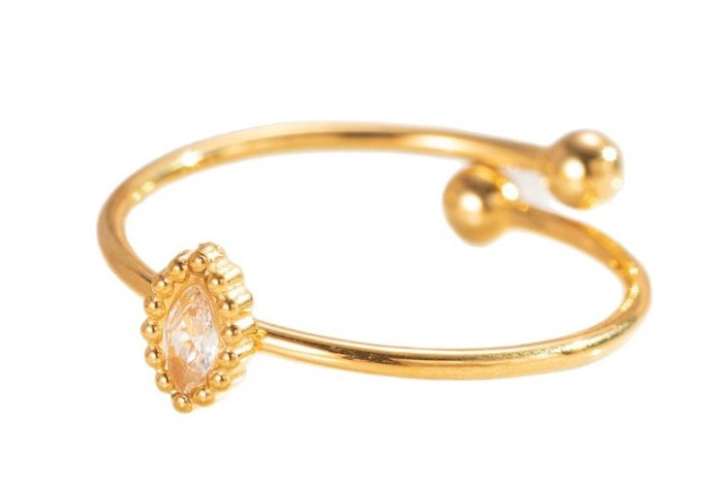 Crystal ring Goud