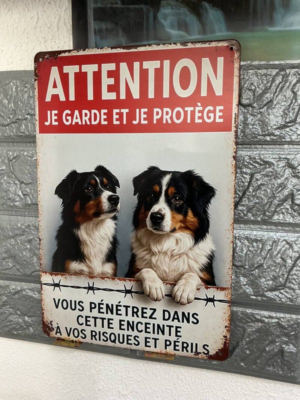 Attention, je garde et je protège vous pénétrer dans cette enceinte à vos risques et périls