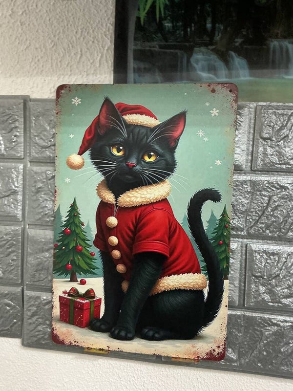 Un chat en Père Noël
