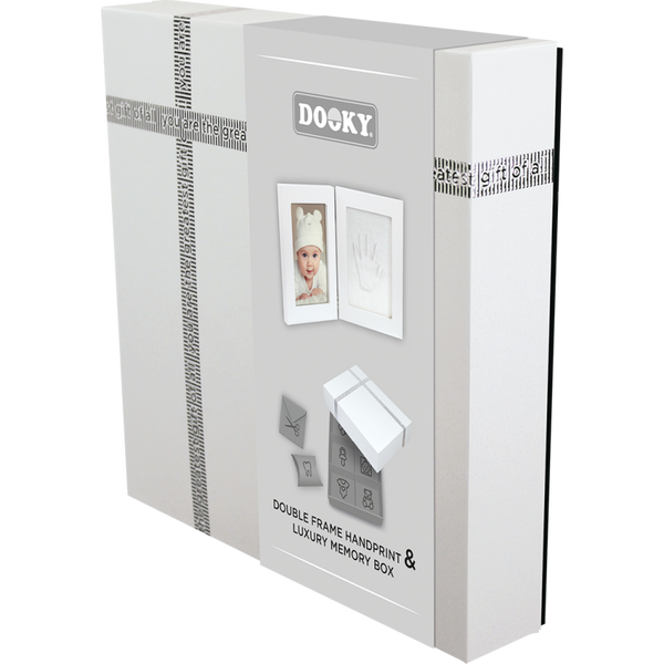 Dooky Gift Set Handprint double frame white and memory box