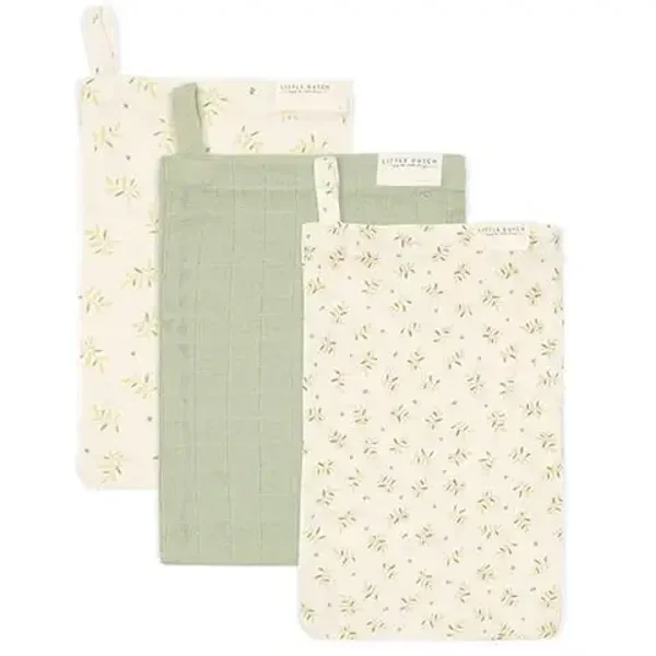 92. Washandjes set - Groen - Essentials - Blueberry Leaves