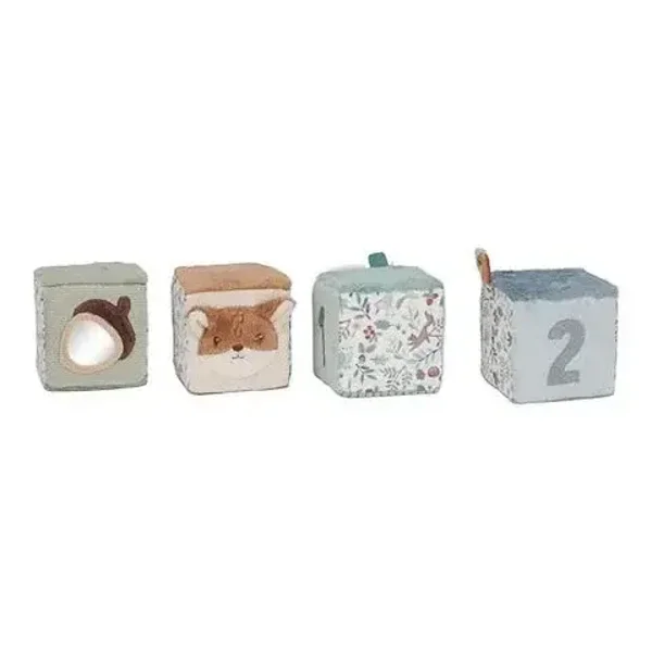 125. Little dutch Blokkenset - Blauw - Forest Friends