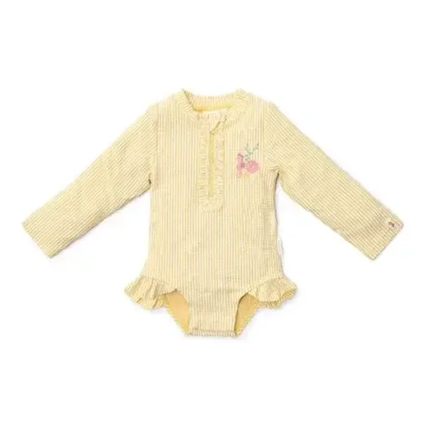 88. Little dutch Badpak lange mouw - Geel - Ocean Treasures maat 74-80