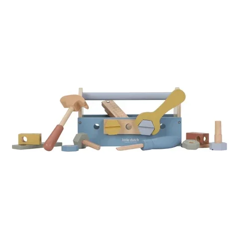 125. Little dutch Houten gereedschapskist - Blauw - Essentials