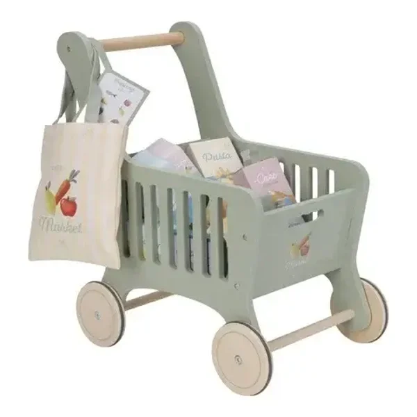 133. Little dutch Houten winkelwagen - Groen