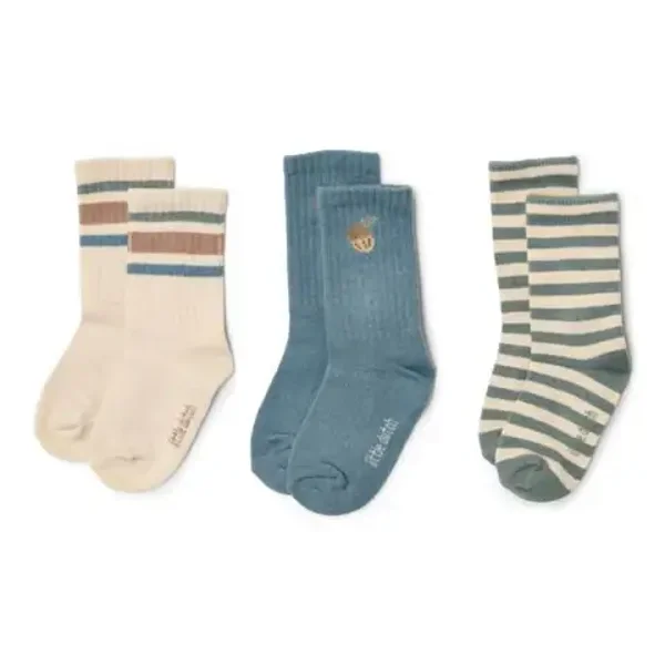 Little dutch 3-pack sokken - Meerkleurig - Forest Friends - Stripe