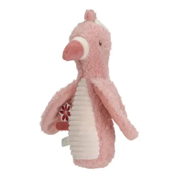 Little dutch Knijpspeeltje met rammel Flamingo - Safari Friends