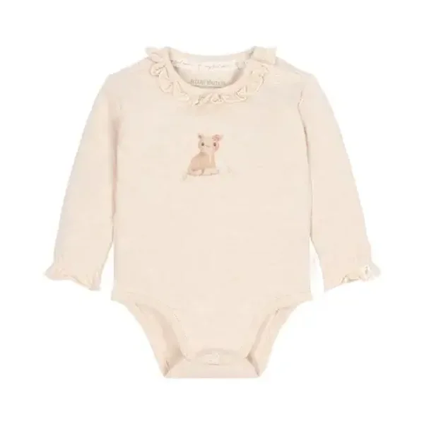 Little dutch Romper lange mouw Beige met Ruches
