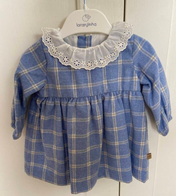 Laranjinha jurk blauw geruit