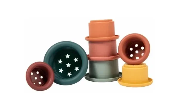 99. Bo Jungle - Siliconen stapeltoren met 7 badbekers