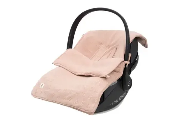 47. Jollein Voetenzak voor Autostoel Kinderwagen Grain Knit - Wild Rose