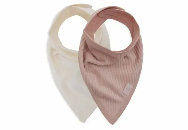 Jollein Slab Bandana Velvet Rib - Wild Rose/Ivory - 2 Stuks