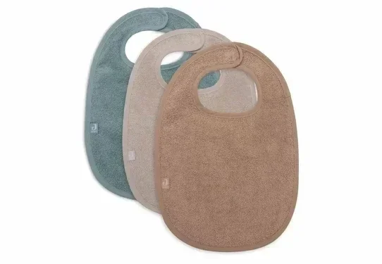 133.  Jollein Slab Badstof - Sea Green/Nougat/Biscuit - 3 Stuks