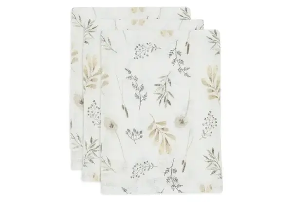 129. Jollein 3 pack wash cloths wild flowers