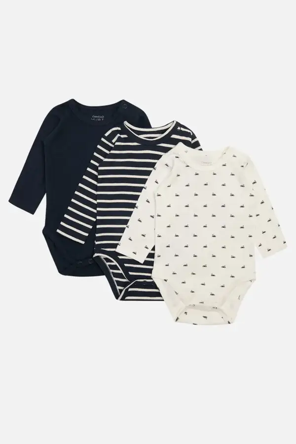 109. Hust and claire set van 3 body's navy maat 62