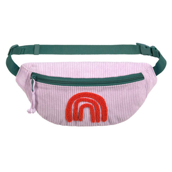 Lassig Mini Bum Bag Cord - Little Gang, Rainbow lilac