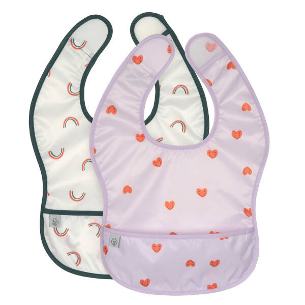 Lassig Lightweight Bib 2 pcs Happy Rascals Heart lavender