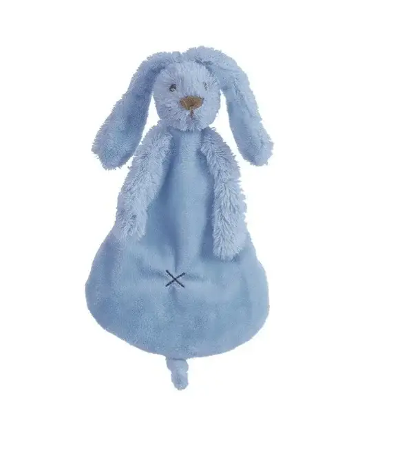 143. Deep blue Rabbit Richie - knuffeldoekjes incl borduurwerk