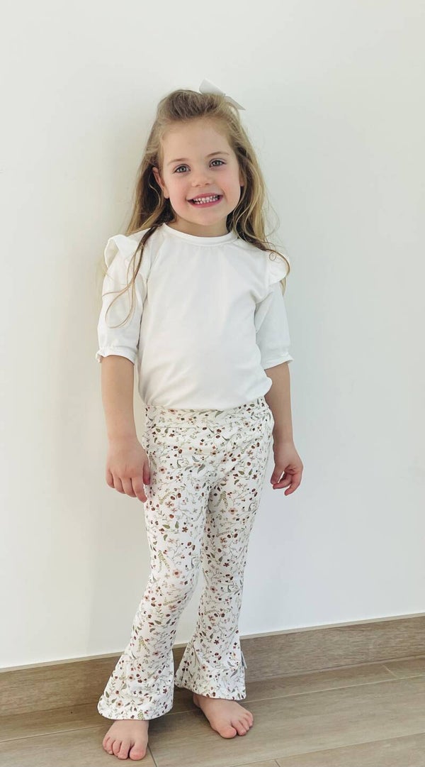 HANDMADE FLARED PANTS Flowers