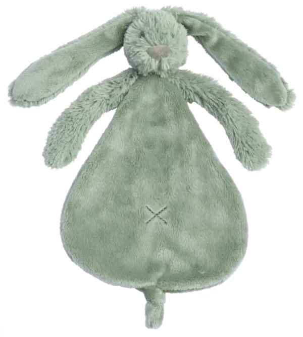 54. Green Rabbit Richie - knuffeldoekjes + borduren