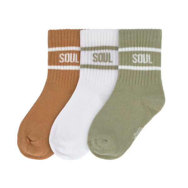 Lassig Tennis Socks Kids (3 pcs) - Little Gang, caramel light khaki