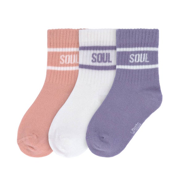 Lassig Terry Socks GOTS 3 pcs assorted Stripes pastel lilac/peach