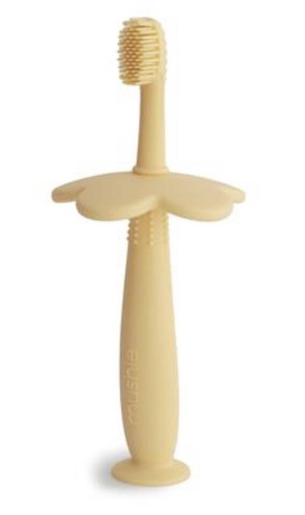 Mushie training tandenborstel pale daffodil