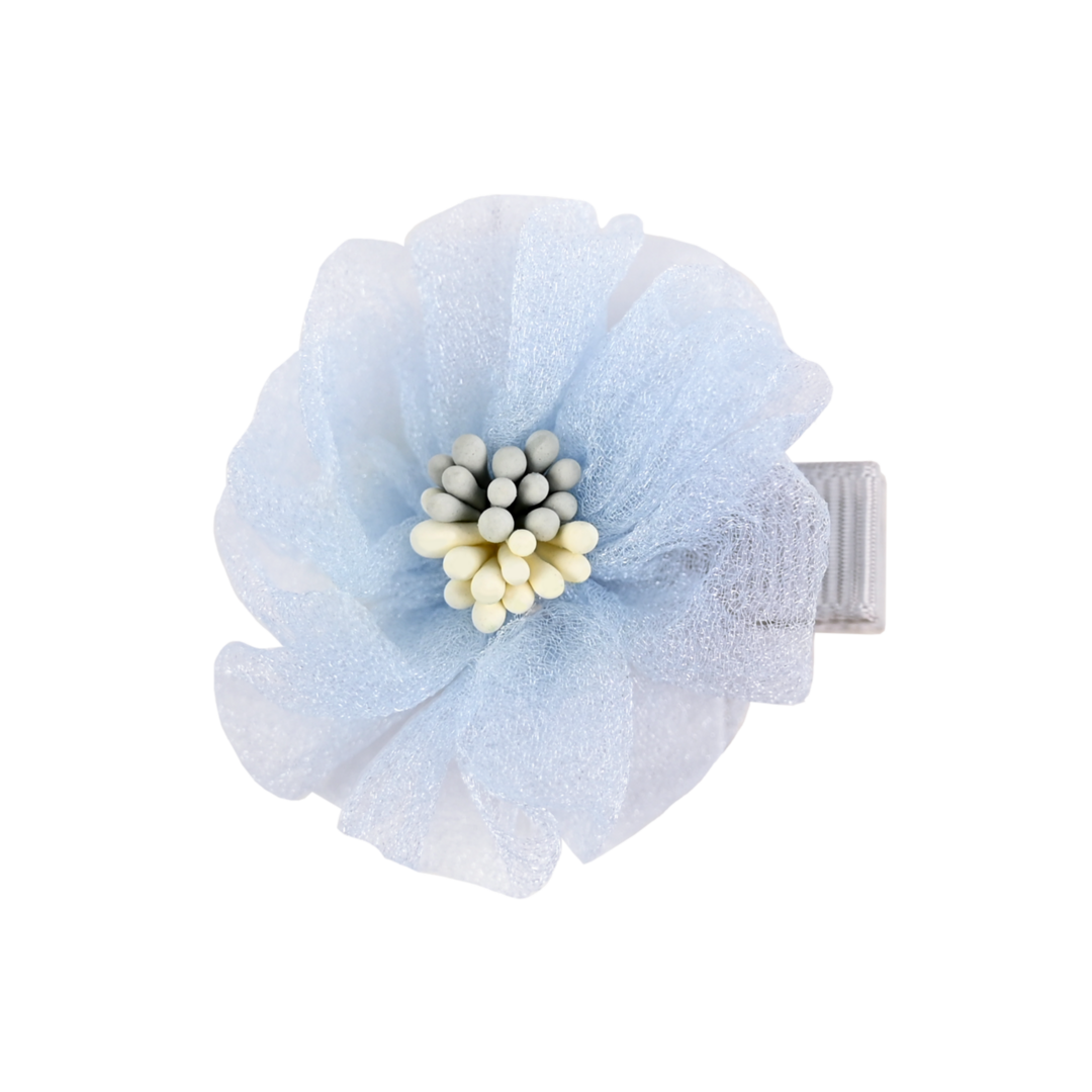 BL - Hair Clip - Flower - Light Blue