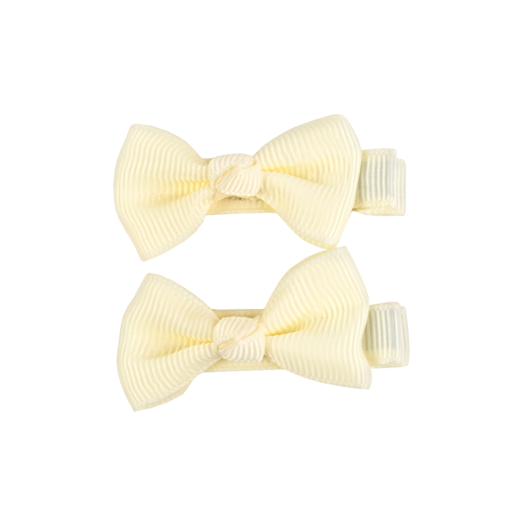 BL - Hair Clips - Mini Bows - Offwhite