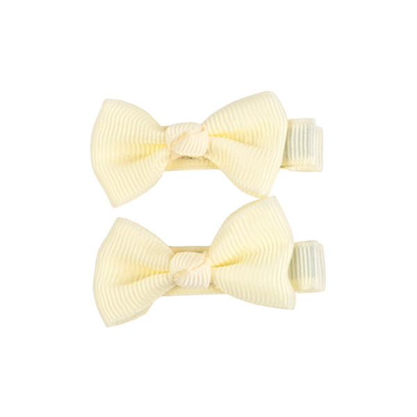 BL - Hair Clips - Mini Bows - Offwhite