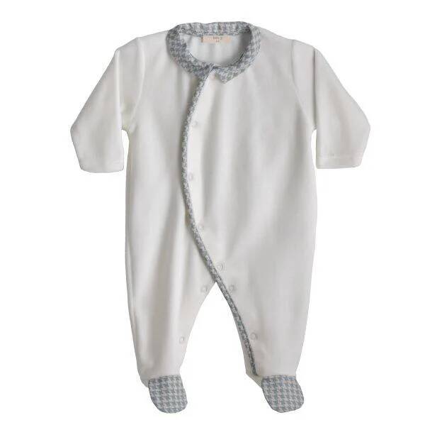 Boxpakje wit met blauw detail 0 maand