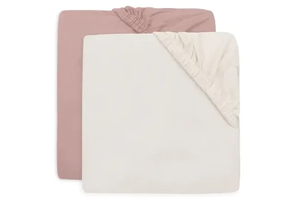 Jollein Hoeslaken - Jersey - 2 Stuks 60x120cm Wild Rose & Ivory