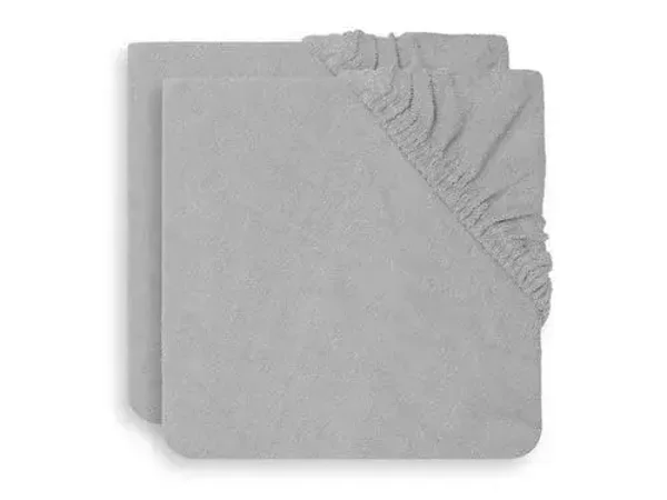 76. Jollein Aankleedkussenhoes Badstof 50x70cm - Soft Grey - 2 Stuks