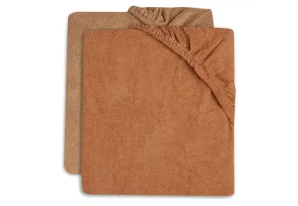 100. Jollein Aankleedkussenhoes Badstof 50x70cm - Caramel/Biscuit - 2 Stuks