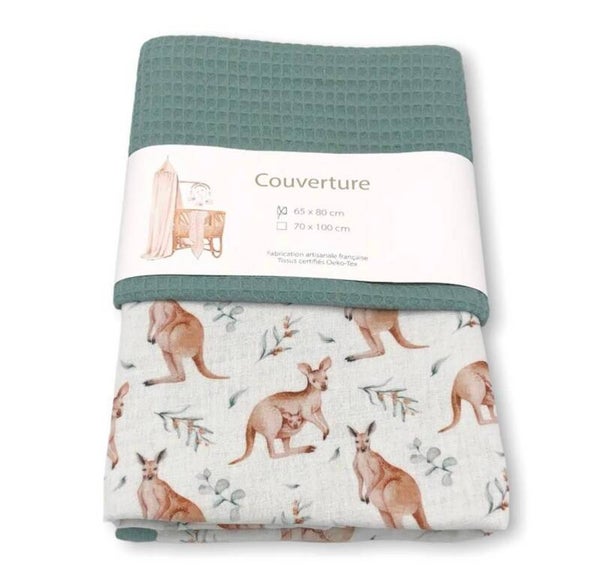 DEKENTJE 65x80 kangoeroe petrol