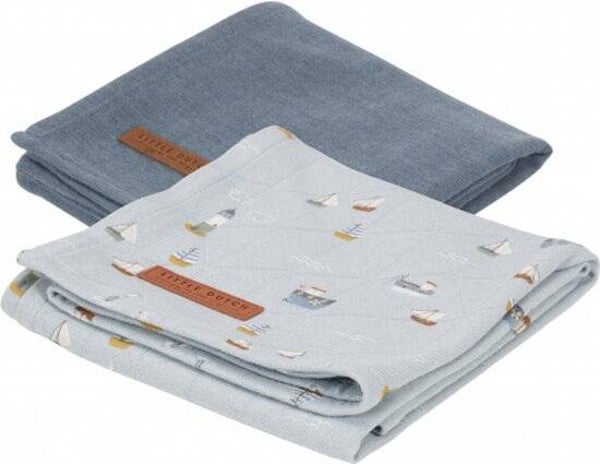 Little dutch Hydrofiele doeken 70 x 70 Pure Blue / Sailors Bay Blue