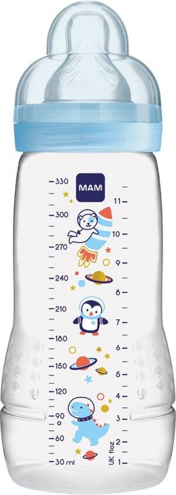 MAM - Easy Active Babyfles - 330 ML - Anti-Koliek - 4+ Maanden - Blauw