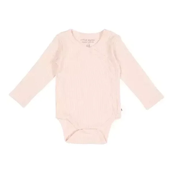44. Little dutch Romper overslag lange mouw Rib Pink 62-68