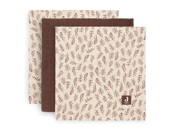 Jollein Hydrofiel Multidoek Meadow 70x70cm - Chestnut - 3 Stuks