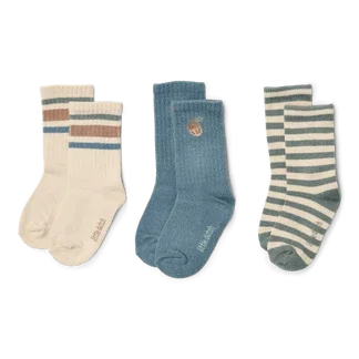 120. Little dutch sokjes blauw/beige maat 23/26