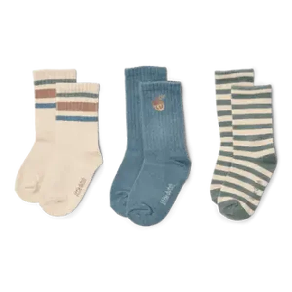 119. Little dutch sokjes blauw/beige maat 20/22